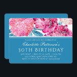 Convites Padrão Floral Rosa Na moda do aniversário de 30 an<br><div class="desc">Este design na moda apresenta um padrão floral cor-de-água bonito rosa com as informações personalizadas de convite para aniversário de 30 anos. Personalizado editando o texto na caixa de texto fornecida #festa de aniversário #festa de aniversário #30° aniversário #30° aniversário #30° aniversário #30 #30° aniversário festa de aniversário #30° aniversários...</div>