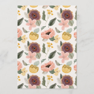 Convites Padrão Floral Seamless em Aquarela Pastel   Suave