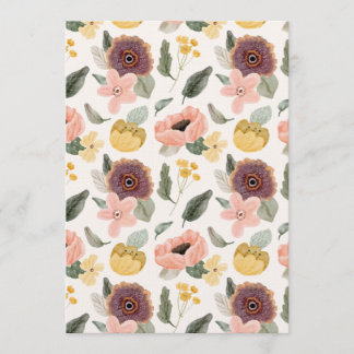 Convites Padrão Floral Seamless em Aquarela Pastel | Suave