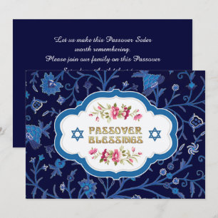 Convites Padrão Floral Seder de Passover