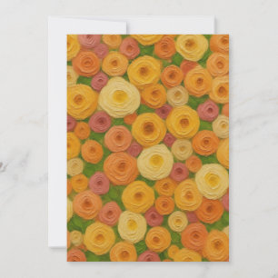 Convites Padrão Floral Sem Costura de Outono Quente Pintura