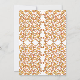 Convites Padrão floral simétrico com mosca laranja