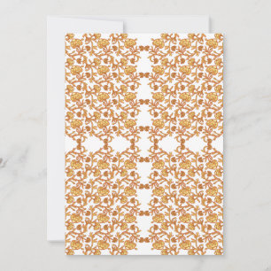 Convites Padrão floral simétrico com mosca laranja