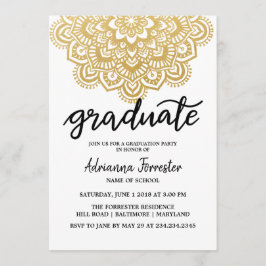 Convites Padrão formando Faux Gold Foil Mandala