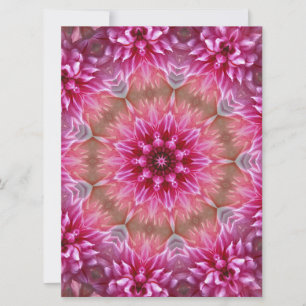 Convites Padrão Geométrico de Flor Cor-de-Rosa Mandala - 67