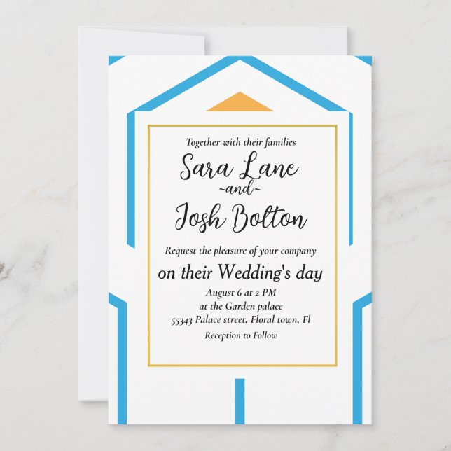 Convites Padrão geométrico do abstrato hexágono no preto la (Frente)