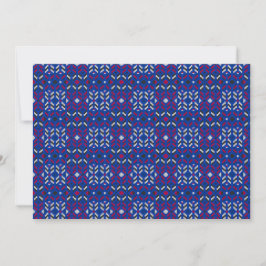 Convites Padrão Geométrico Tradicional de Pixel em Azul Pro