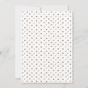 Convites Padrão Minimalista de Sushi Kawaii Comida Japonesa