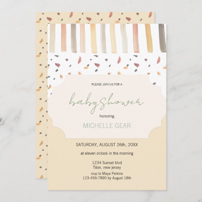 Convites Padrão Moderno de Cores de Pastel do outono (Frente/Verso)