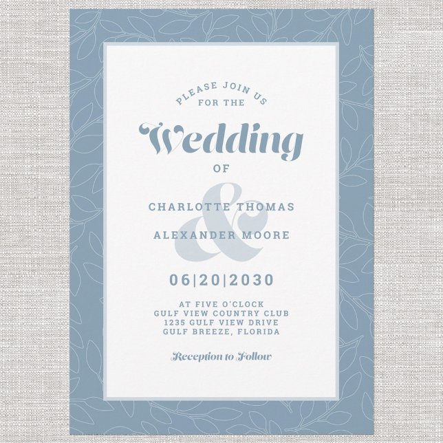 Convites Padrão moderno de folhas simples de Abstrato | Azu (Criador carregado)