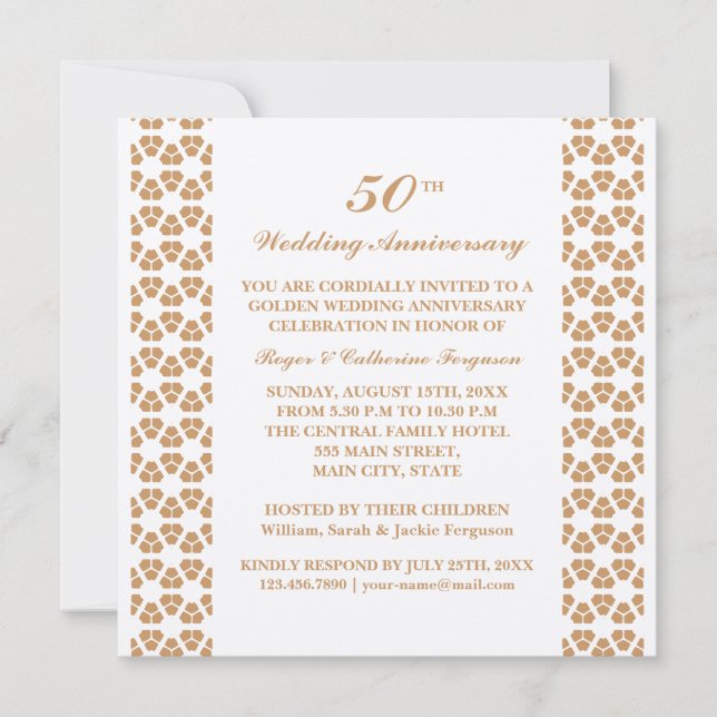 Convites Padrão Ornate Casamento Aniversário (Frente)