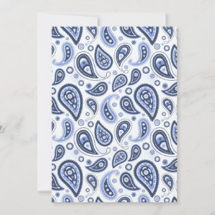 Convites Padrão Paisley Azul