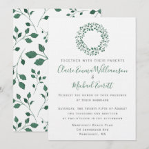 Padrão Rustic Green Watercolor Foliage | Casamento
