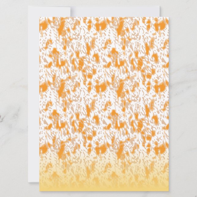 Convites Padrão têxtil com laranja vibrante e dourado (Frente)