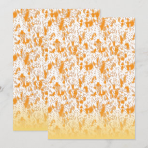 Convites Padrão têxtil com laranja vibrante e dourado