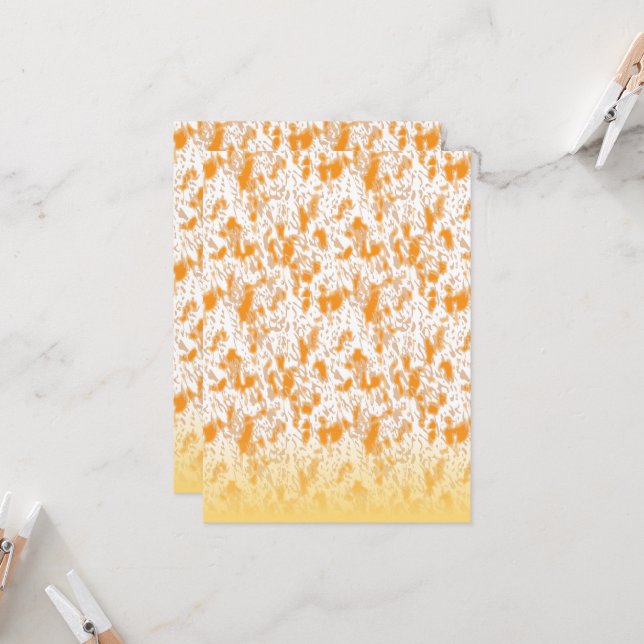 Convites Padrão têxtil com laranja vibrante e dourado (Frente/Verso In Situ)