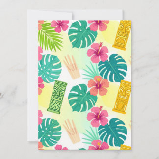 Convites Padrão Tiki Havaiano Tropical para Casamento Festa