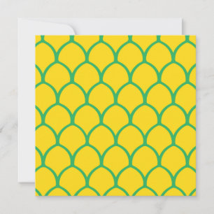 Convites Padrão Tropical de Abacaxi em Verde e Amarelo