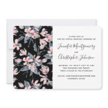 Padrão Virtual de Aquarela Floral Rosa e Cinza