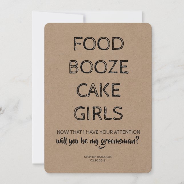 Convites Padrinho de casamento Moderno / Melhor Proposta En (Frente)