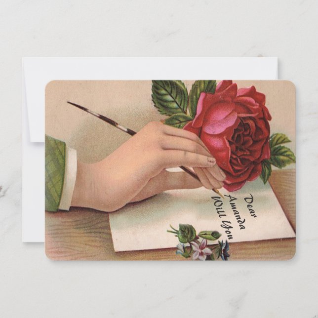 Convites Padrinho/madrinha personalizado vintage (Frente)