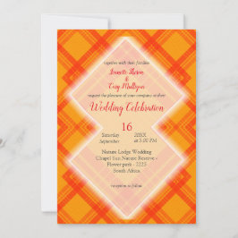 Convites Padrões de verificação cor vermelha e laranja