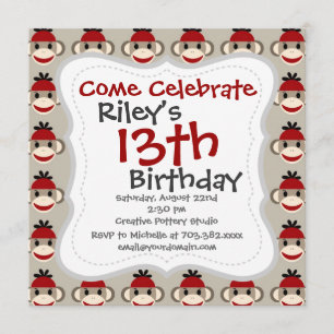 Convites Padrões Felizes De Macaco Vermelho Sorrindo De Div