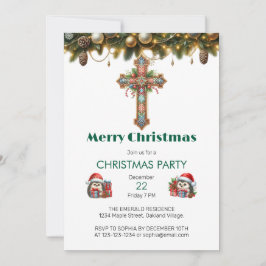 Convites Padrões Festivos Florais Cruzados de Natal