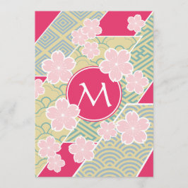 Convites Padrões geométricos das flores de cerejeira de