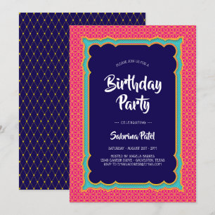 Convites Padrões Índia Festa de aniversário 1