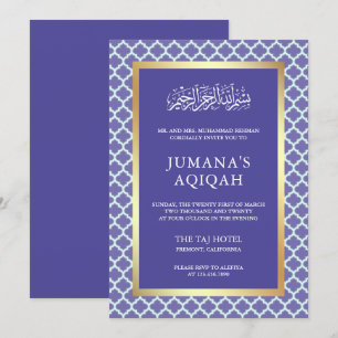 Convites Padronagem Quatrefoil Marroquina Vinca Aqiqah