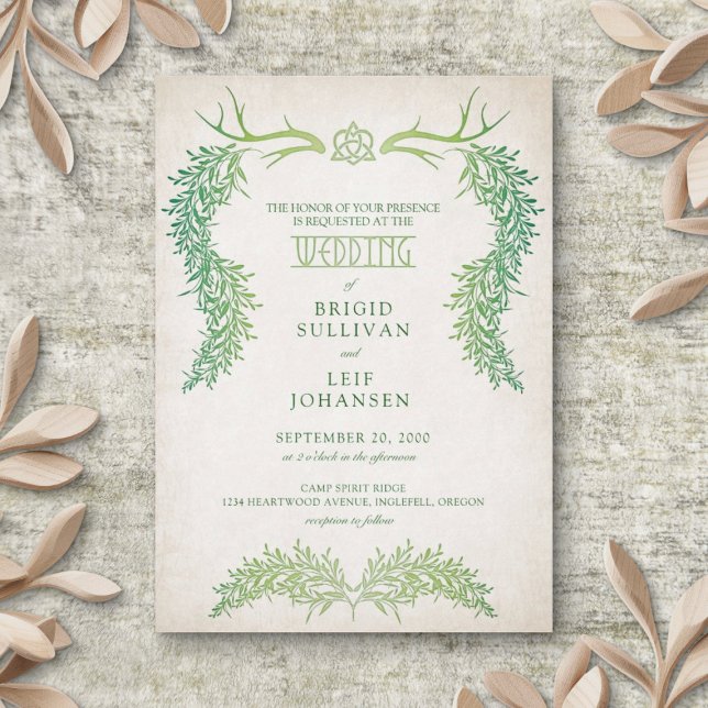 Convites Pagan Celtic Foliage Wedding (Criador carregado)