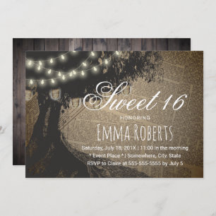 Convites Página Antiga da corda da árvore de 16 páginas col