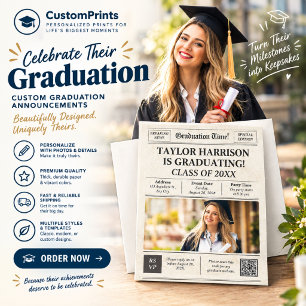Convites Página de Capa de Jornal Turma de 2027 Negrito