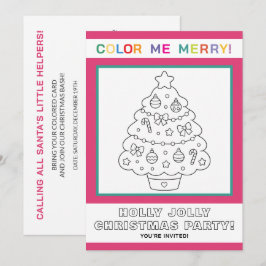 Convites Página de Colorir Árvore de Natal Interativa para
