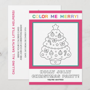 Convites Página de Colorir Árvore de Natal Interativa para