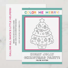 Convites Página de Colorir Árvore de Natal Interativa para