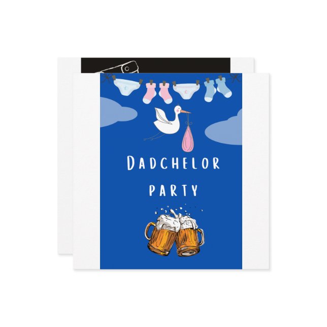 Convites pai chá fralda dadchelor, festa da cerveja (Frente/Verso In Situ)