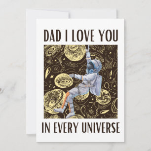 Convites Pai de astronauta engraçado Eu te amo em todo univ