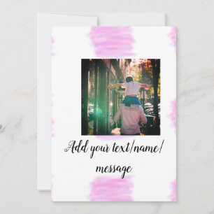 Convites Pai filho água-marinha roxa adicionar imagem te