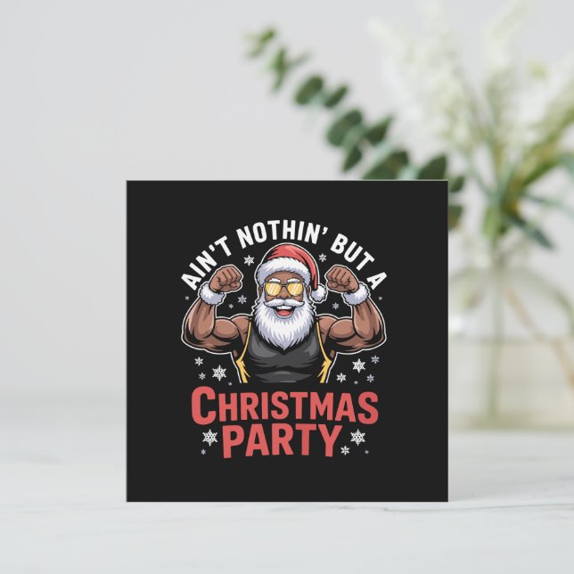 Convites Pai Natal Afro-Americano de Natal Pijama (Em pé/Frente)