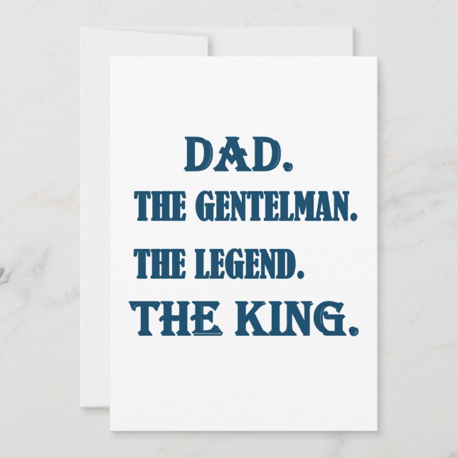 Convites Pai o cavalheiro A lenda O dia de os pais Rei (Frente)