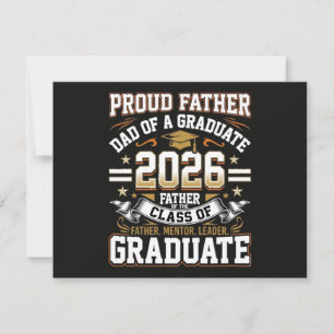 Convites Pai Orgulhoso Graduado da Turma de 2026