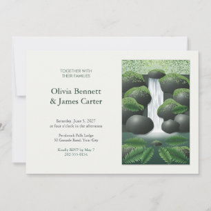 Convites Painel de Casamento Pintado com Cachoeira e Samamb