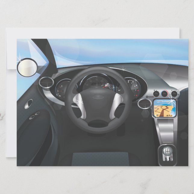 Convites Painel do Carro Esportivo (Frente)