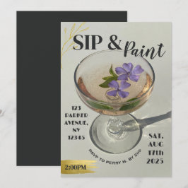 Convites Paint E Sip Invitation Girls Night In