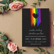 Paint Strokes Pride Flag e Black Heart Weding