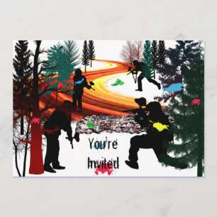 Convites Paintball do inverno nas madeiras