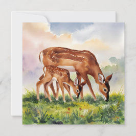 Convites Painted Deer Mom and Baby