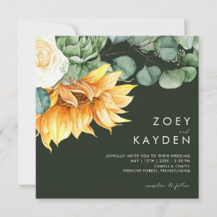 Convites País buquê de girassol   Casamento na Praça Verde
